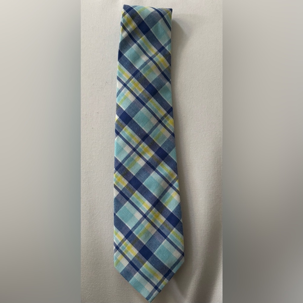 Blue Plaid Men's Tie